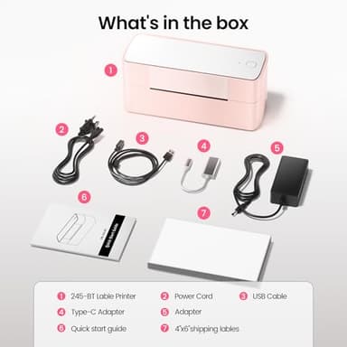 Itari Thermal Shipping Label Printer, 245BT Pink Thermal Label Printer 4x6, Bluetooth Address Label Printers for Business, Support iOS, Android, Windows, Amazon, Shopify, USPS - Image 8