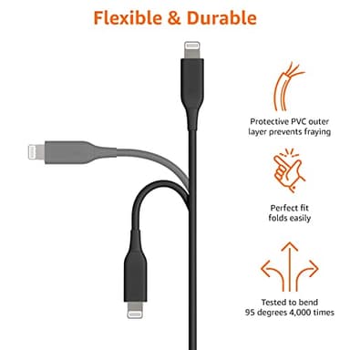 Amazon Basics USB-2.0 Type C to Lightning Cable (MFi Certified), 3 Feet, Black - Image 4