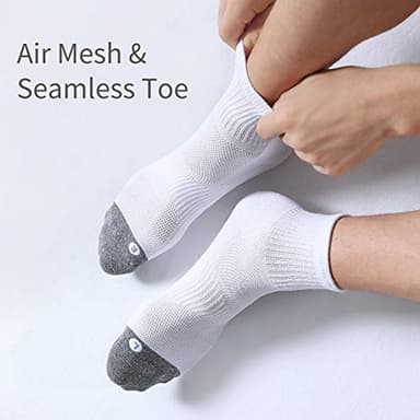 FITRELL 6 Pack Men's Athletic Ankle Socks Cushioned Sports Running Socks, Shoe Size 9-12, White - Image 4