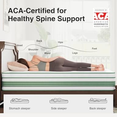 Novilla Queen Mattress 14 inch, Queen Size Hybrid Mattress in a Box with Motion Isolation,Gel Memory Foam with Pocket Springs for Support & Pressure Relief, Medium Firm Pillow Top Mattresses - Image 4