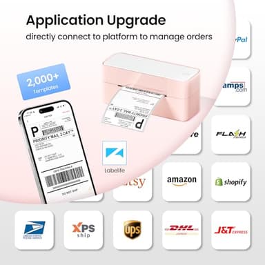 Itari Thermal Shipping Label Printer, 245BT Pink Thermal Label Printer 4x6, Bluetooth Address Label Printers for Business, Support iOS, Android, Windows, Amazon, Shopify, USPS - Image 5