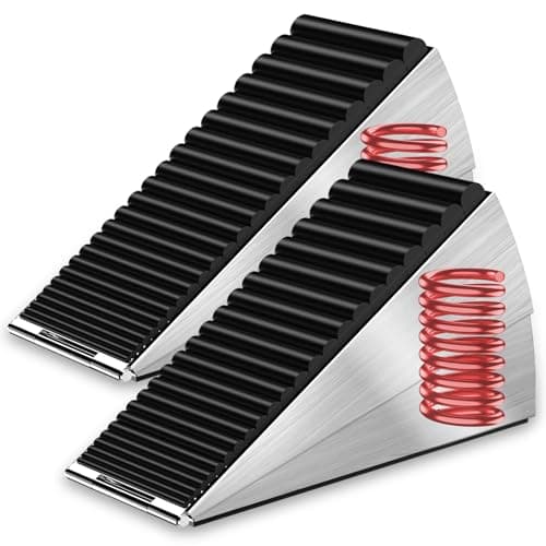 AIMAXINKE Strongest Adjustable Spring Loaded Large Door Stopper - Heavy Duty Tall Door Stop Wedge Door Stoppers for Bottom of Doors,Tall up to 3 in Doorstop Stainless steels Made Suits Any Heavy Gate - Image 1