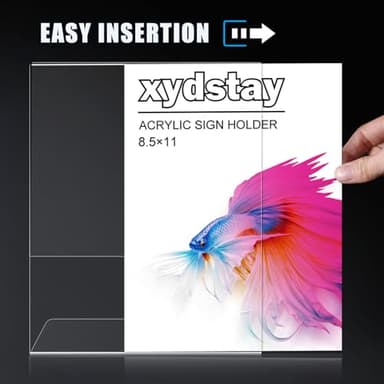 xydstay 12pack 8.5x11 Acrylic, L Shape Clear Plastic, Menu Holder, Unbreakable Table Sign Holder for Restaurant, Office, School, Store and Home Use - Image 8