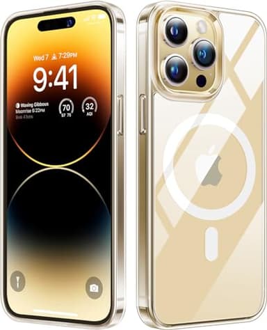 TORRAS Magnetic Clear for iPhone 14 Pro Case, Compatible with MagSafe, Never Yellow, 12 FT Military Grade Drop Tested, Protective Slim Thin Case for iPhone 14 Pro Phone Case, Clear Back/Clear Edge - Image 1