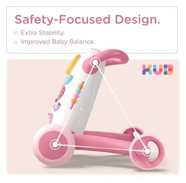 KÜB Montessori Baby Walker - Interactive Push Toy for Toddlers Learning to Walk with Soft Music & Lights, Adjustable Speed & Non-Slip Wheels, Educational Activity Center - Image 5