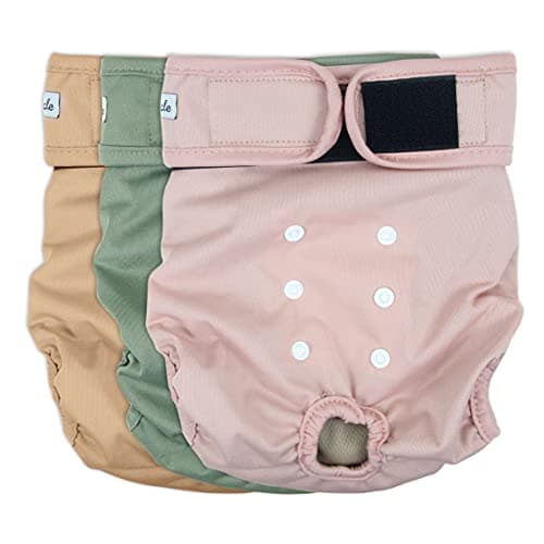 Grecle Washable Female Dog Diapers - Premium Reusable Diapers for Doggie in Heat - Highly Absorbent Dog Diapers Female for Pet Incontinence with Adjustable Snaps (Pink, M) - Image 1