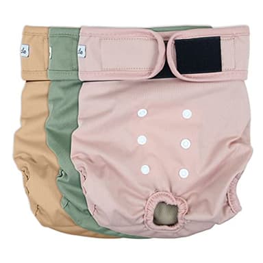 Grecle Washable Female Dog Diapers - Premium Reusable Diapers for Doggie in Heat - Highly Absorbent Dog Diapers Female for Pet Incontinence with Adjustable Snaps (Pink, M) - Image 1