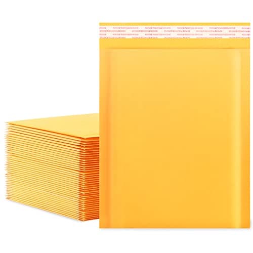 packbabol Kraft Bubble Mailers 8.5x11 Inch 50 Pcs,Small Self-Sealing Mail Shipping Bags,Yellow Padded Envelopes #2 - Image 1