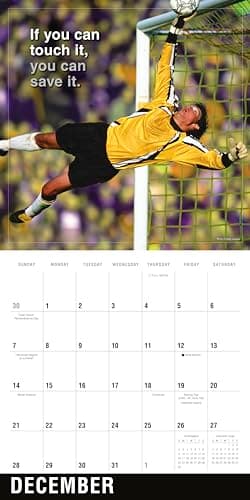Soccer 2025 Wall Calendar, 16-Months Sports Calendar, 12" x 12" - Image 5
