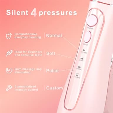 Oralfree Water flosser Teeth Picks - Dental Braces Cordless Oral Irrigator Portable Rechargeable Travel Irrigation Cleaner IPX7 Waterproof Electric Professional Flossing Teeth Cleaning for Home - Image 3