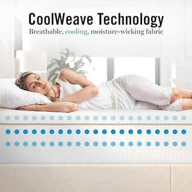 Martha Stewart SleepComplete Twin Mattress in a Box, Medium-Plush Dual-Action Cooling Gel Memory Foam Mattress, Removable Coolweave Jacquard Cover, 12", White - Image 11