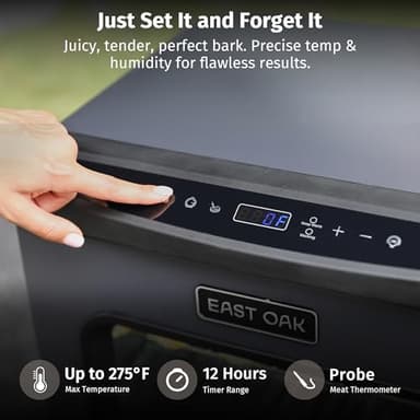 EAST OAK 30" Electric Smoker for Outdoors | Built-in Meat Probe & Up to 6× Longer Smokes on a Single Load | Side Chip Loader for Uninterrupted Smoking | Bigger Batches with 725 sq in Cooking Area - Image 6