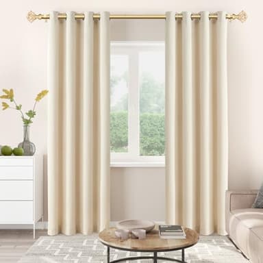 TONIAL Curtain Rods 32 to 55 Inch(2.6 to 4.8 ft), Telescoping Splicing 3/4 Single Rods for Windows 20 to 53 Inch(1.7 to 4.4 ft) Decorative Drapery Rod with Translucent Diamond Finial, Gold - Image 2