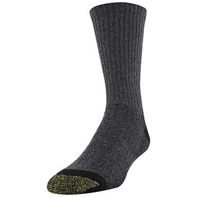 GOLDTOE Men's 656S Cotton Crew Athletic Socks, Multipairs, Grey/Black Work (6-Pairs), Large - Image 2