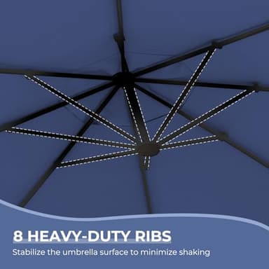 Grand patio 12FT Outdoor Round Offset Umbrella Large Patio Aluminum Cantilever Umbrella with Base & Cover (Navy Blue, 12 FT) - Image 8