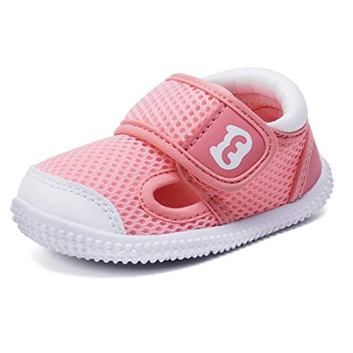 BMCiTYBM Baby Walking Shoes Girls Boys Mesh First Infant Sneakers 6 9 12 18 24 Months Pink Size 12-18 Months Infant - Image 1