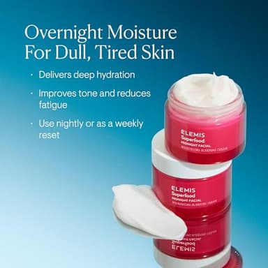 ELEMIS Superfood Midnight Facial - Lightweight Overnight Facial Cream, Prebiotic-Infused Hydrating Gel, Vitamin C Camu Camu Moisturizer, Omega Rich Night Cream - 50ml - Image 2