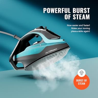 PurSteam SteamTech Elite 1750W Steam Iron, Digital Temp Control & LED Display, Ceramic Soleplate, Adjustable Steam, Self-Clean, Anti-Calc, Anti-Drip, Auto Shut-Off - Image 5