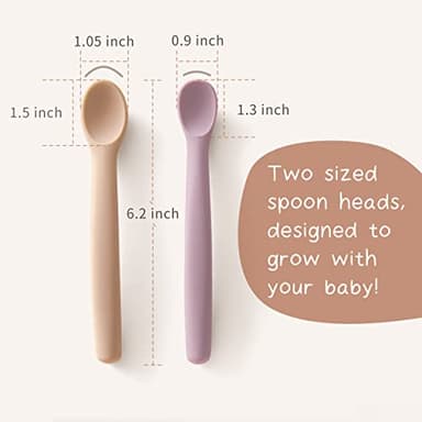 Moonkie Silicone Baby Spoons Set of 4, Two Sizes Feeding Spoon for First Stage 4+ Months, Baby Utensils with Case, Toddler Led Weaning Spoons, Bendable, Chewproof & Boil-proof - Image 2