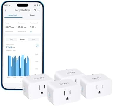 TP-Link 𝗧𝗮𝗽𝗼 Smart Plug Wi-Fi Mini, Energy Monitoring, Compatible with Alexa & Google Home & Samsung SmartThings, Timer, 15A/1800W Max, ETL Certified, 2.4G Wi-Fi Only, Tapo P115(4-Pack - Image 3