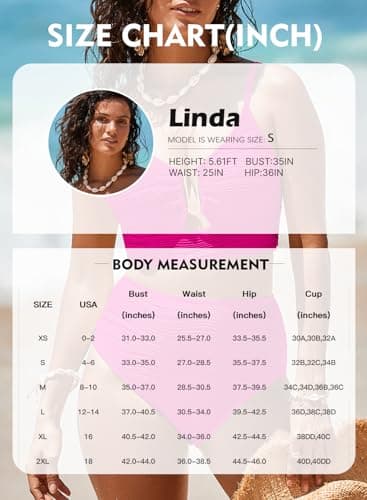 Herseas Women's Textured Bikini Set Metal V Neck High Cut Swimwear Ribbed Sexy 2025 Vacation Slimming Swim Suits Resort Wear Rose Red Medium - Image 6