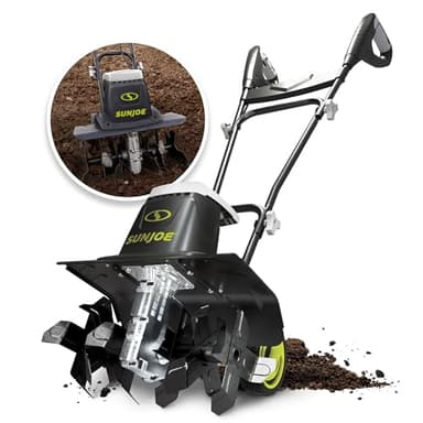 Sun Joe Electric Garden Tiller Cultivator, Steel Tines, 12 Amp, 16 Inch, Black - Heavy-Duty Gardening Machine & Equipment for Gardens, Lawns & Yards, TJ603E - Image 7