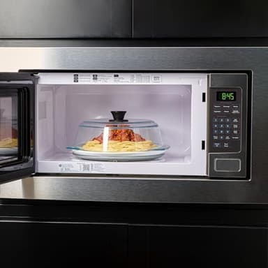 Tall Glass Microwave Splatter Cover for Food - Cookware & Bakeware Serving Dish Cover, Plate Splatter Guard Lid with Easy Grip Silicone Handle Knob - 100% Food Grade BPA Free & Dishwasher Safe - 10in. - Image 8