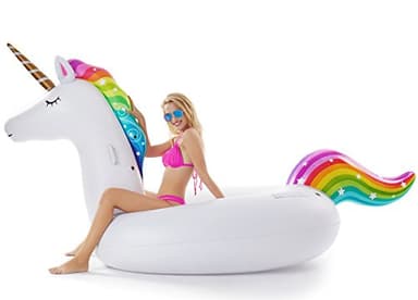 Jasonwell Giant Inflatable Unicorn Pool Float Floatie Ride On with Fast Valves Large Rideable Blow Up Summer Beach Swimming Pool Party Lounge Raft Decorations Toys for Kids Adults - Image 2