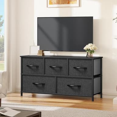 YITAHOME Dresser with 5 Drawers - Fabric Storage Tower, Black Dresser & Chest of Drawers, Organizer Unit for Bedroom - Image 4