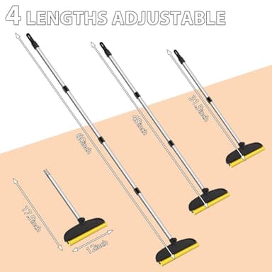 2 in 1 TPU and Copper Rake Teeth Carpet Rake for Pet Hair Removal,60inch Adjustable Long Handle Pet Hair Remover Tool,Reusable Cat Dog Hair Rake Broom,Lint Remover Scraper for Carpet,Bed(Black-Silver) - Image 5