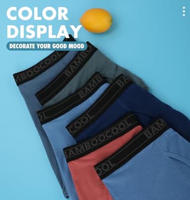 BAMBOO COOL Breathable Men's Underwear Modern Multipack Comfortsoft Moisture-Wicking Boxer Briefs 6 Pack XL - Image 6