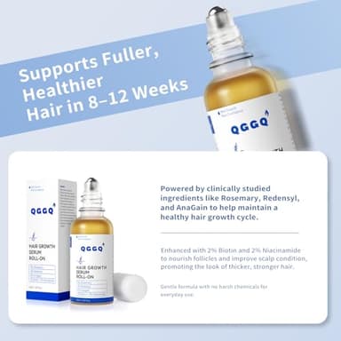 Hair Growth Serum Roll-On 30ml | Patented Blend with 3% Rosemary, 3% Redensyl, 2% AnaGain, Biotin & Niacinamide | No-Rinse, Fast-Absorbing | For Thinning Hair & All Hair Types (1.01 Fl Oz (Pack of 1)) - Image 5