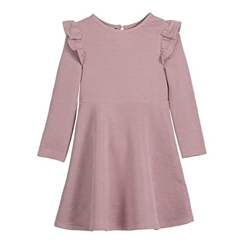 Pippa & Julie Baby Girls' Long Sleeve Dress with Coordinating Panty, 2-Piece Set, Mauve, 12 Months - Image 1