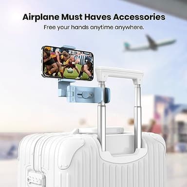 Klearlook 4 in 1 Adjustable Phone Stand - 360 Rotation Handsfree Viewing Flight Phone Holder, Foldable Travel Essentials, Accessory for Home/Office - Blue - Image 2