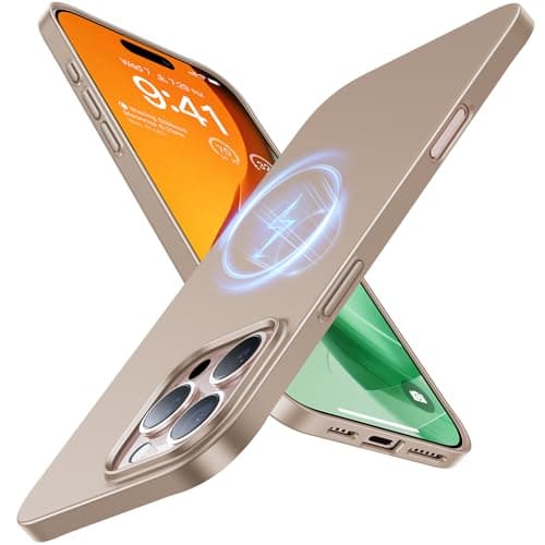 TORRAS Magnetic Slim-Fit for iPhone 16 Pro Max Case 6.9 inch, Ultra-Thin 16 ProMax Phone Case Compatible with MagSafe, Light Anti-Scratch Matte Hard PC Bayer OriginFit, Desert Titanium - Image 1