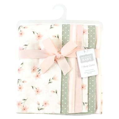 Hudson Baby Unisex Baby Cotton Flannel Burp Cloths, Pink Dainty Floral 7 Pack, One Size - Image 2