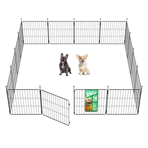FXW MiniPaws Unleashed Dog Playpen for Yard & RV Camping, Expandable 24-inch 16 Panels for Puppies and Small Dogs, Portable for Indoor and Outdoor Use - Image 1
