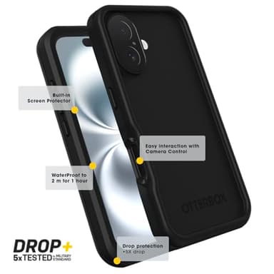 OtterBox iPhone 16 Pro Max FRĒ Series Waterproof Case with MagSafe (Designed by LifeProof) - Black, Waterproof, 60% Recycled Plastic, Sleek and Stylish - Image 6