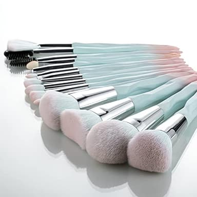 111 Pink Blue Gradient Makeup Brushes and Makeup Sponges Set 18Pcs/Set ,Soft Synthetic Fiber Makeup Brush Set,Suitable for Beginners/Makeup Artists, Valentine's Day, Christmas gifts - Image 7