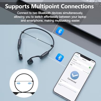 Dnniakm Swimming Headphones,Bone Conduction Headphones Bluetooth 5.4,IPX8 Waterproof,32G Memory Sports Headphone,Underwater Headphone with MP3-Player for Swim,Open Earphones for Swimming (Black X20) - Image 7