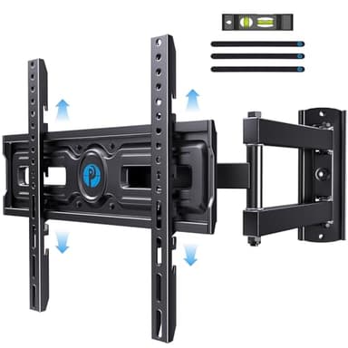 Pipishell Full Motion TV Wall Mount for Most 26-60 inch Flat & Curved TVs up to 77 lbs, Adjustable Bracket Height, Single Articulating Arm, Extension, Max VESA 400x400mm, PIMF9 - Image 1