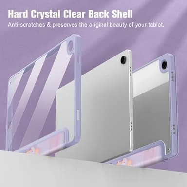 Fintie Hybrid Slim Case for Samsung Galaxy Tab A9 Plus/A9+ 5G 11 Inch 2023 Model (SM-X210/X216/X218), Shockproof Cover with Clear Transparent Back Shell, Auto Wake/Sleep, Lilac Marble - Image 3