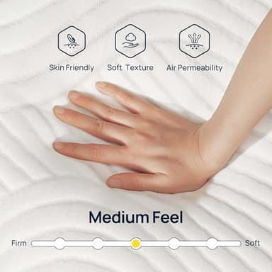 Rolanstar Twin Size Mattress 8 Inch, Gel Memory Foam Mattress for Pressure Relief, Fiberglass-Free Comfort Mattresses in a Box, Medium Firm Mattres for Kids, CertiPUR-US Certified, White - Image 5