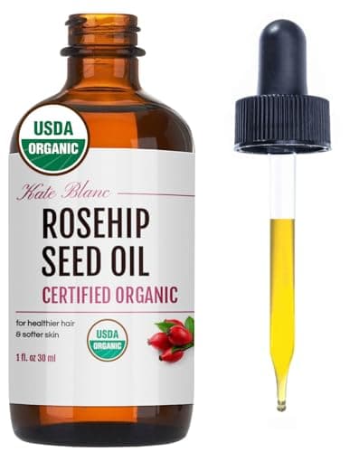 Kate Blanc Cosmetics Rosehip Oil for Face & Softer Glowing Skin (1oz, Organic, Pure, Cold Pressed) Rosehip Seed Face Oil for Facial & Gua Sha Massage - Image 1