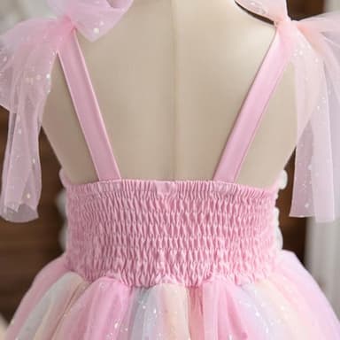 TTYAOVO Toddler Baby Dress Birthday Party Tulle Girl Dresses Size 100(3 Years, 2108 Rainbow) - Image 5