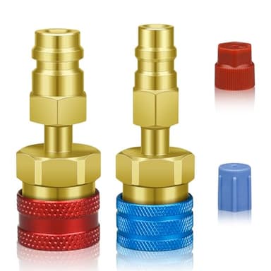 R1234YF Adapter, R1234YF to R134A Quick Coupler, 1234yf to 134a Quick Coupler, High Low Side Connector Conversion Kit AC Charging for R1234yf Refrigerant Air Conditioning System Hose Fitting - Image 1