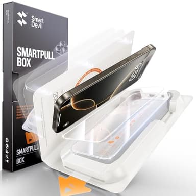 SMARTDEVIL 3 Pack Screen Protector for iPhone 16 Pro Max, Bubble-and-Dust-Free Box, HD Tempered Glass, Military Grade Shatterproof & Ultra Durable, Easy Installation - Image 1