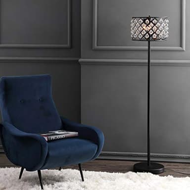 JONATHAN Y JYL9000B Elizabeth 60" Crystal/Metal LED Floor Lamp, Contemporary, Modern, Transitional, Elegant, Office, Living Room, Family Room, Dining Room, Bedroom, Hallway, Foyer, Bronze/Clear - Image 3