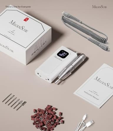 MelodySusie Professional Rechargeable Nail Drill 30000 RPM, Electric Nail File for Shaping, Removing & Polishing Gel Nails, Lightweight & Easy to Use, Ideal for Home & Salon Manicure Pedicure, SC300F - Image 6