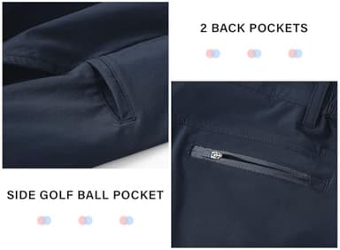 BGOWATU Mens Golf Shorts 9" Stretch Casual Dress Shorts Dry Fit Athletic Hiking Shorts for Summer with Pockets Navy 36 - Image 6